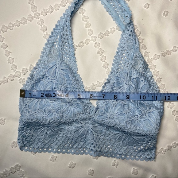 Rue 21 Light Blue Lace Halter Bralette Festival Crop Top Size S - Picture 4 of 6